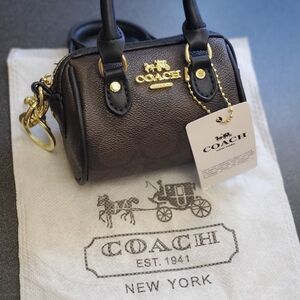 Coach Dark Brown Mini Bag with Gold Accents (No COA)